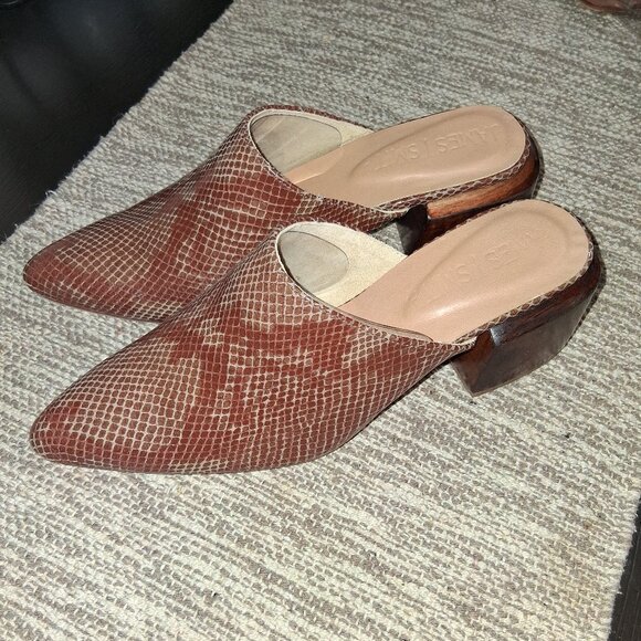 James Smith Snake print slip-on clogs - Picture 1 of 2